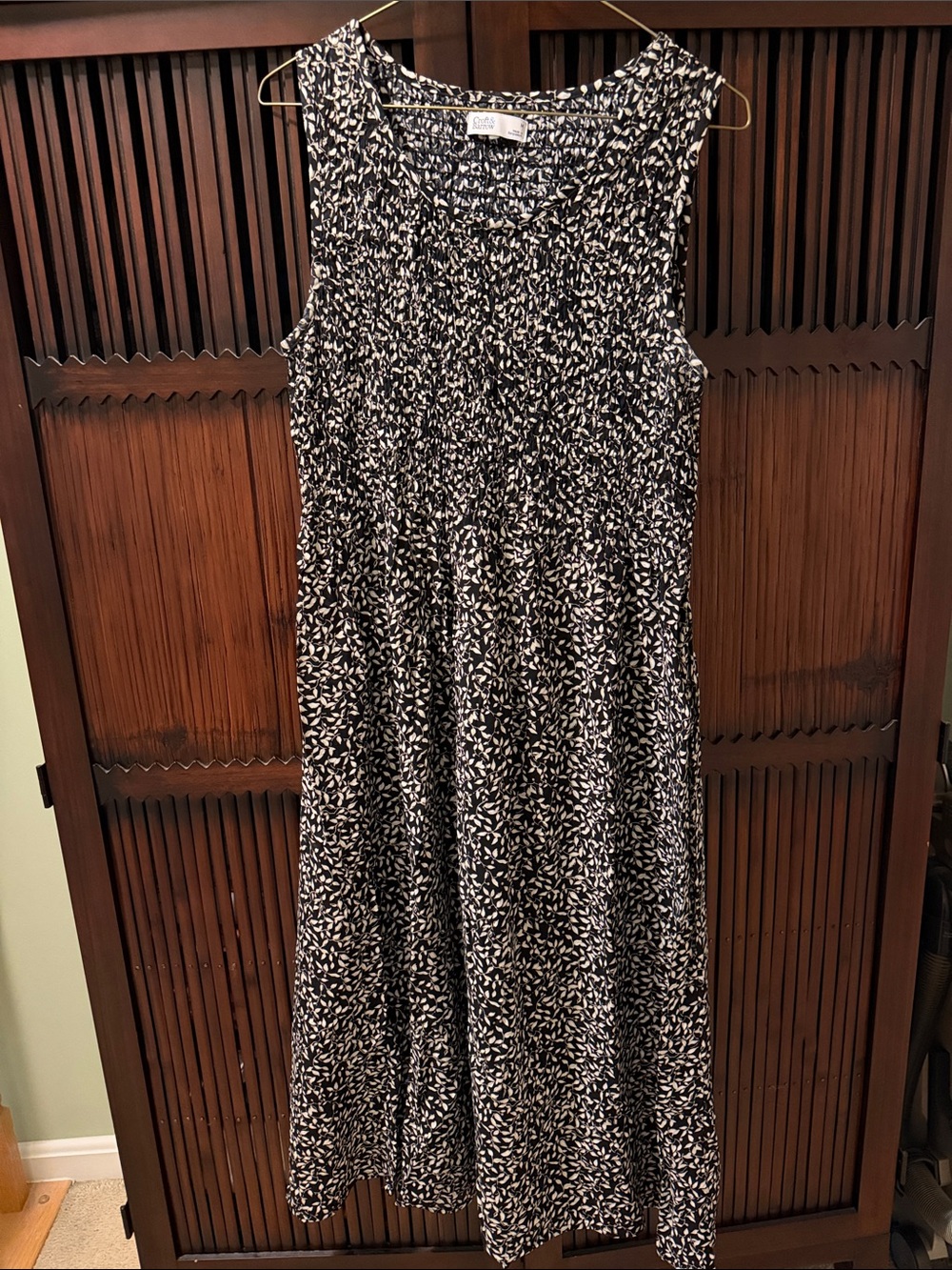 Talbots Black and White Sleeveless Maxi Dress
